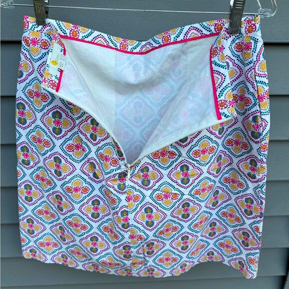 Boden size 8 Petite Geometric Print Lightweight Cotton Mini Skirt w/ POCKETS! - Picture 7 of 10